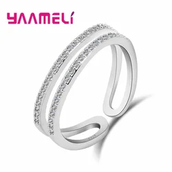 7 Designs Fashion Women Finger Band Rings 925 Sterling Silver Jewelry for Wedding Engagement Gift Female Anillos Adjustable Size