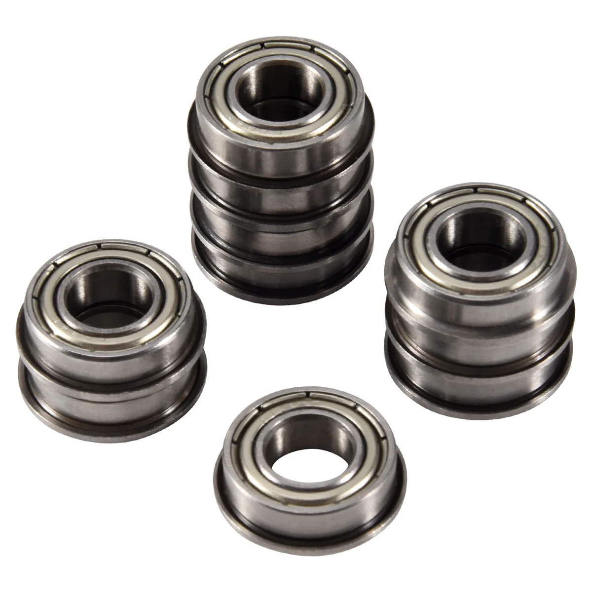 10 Pcs F688ZZ Flanged Radial Ball Bearings Metal Steel Double Shielded Flange Ball Bearing, 8 x 16 x 5mm for MotorT98C