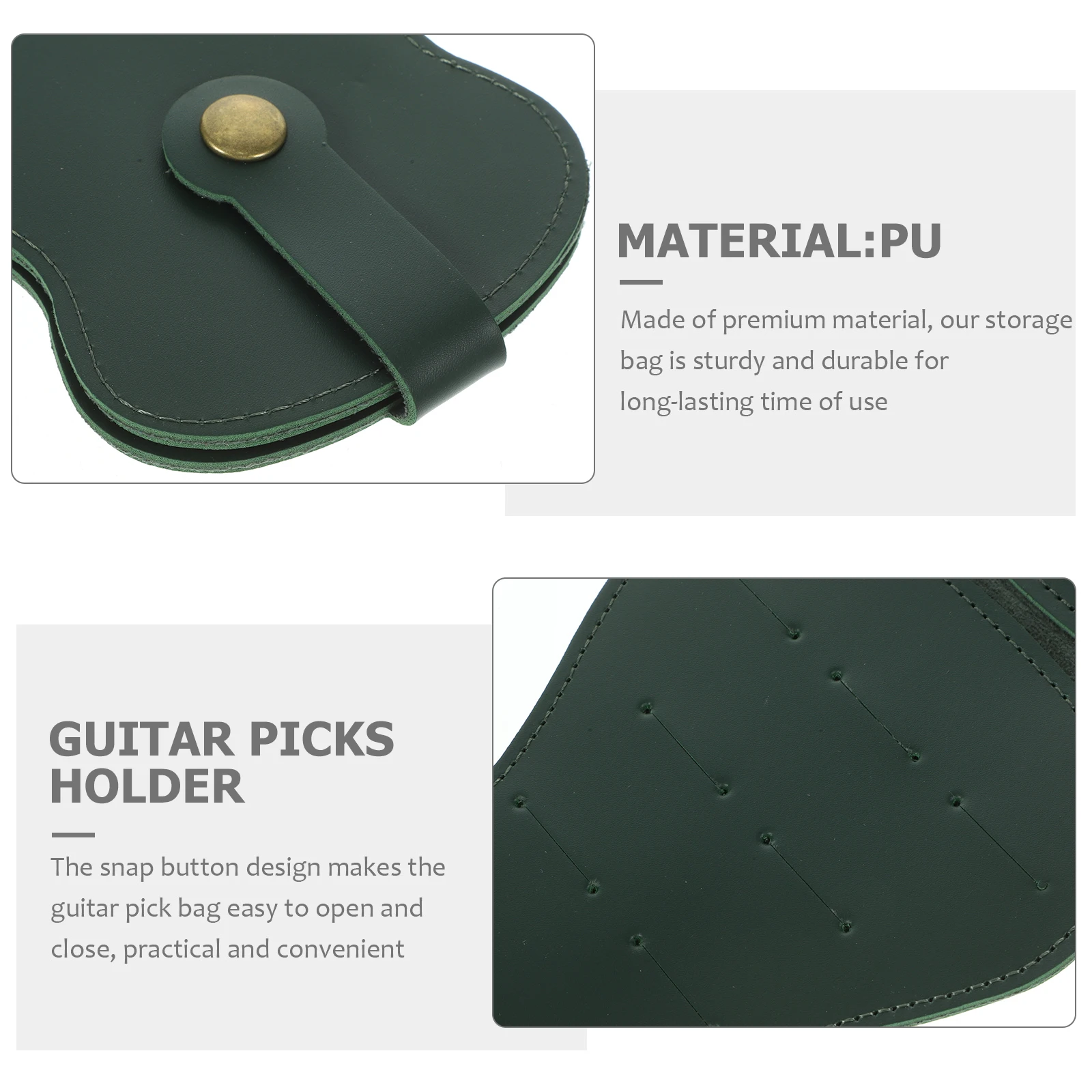 

Foldable Guitar Picks Storage Bag Case Holder PU Compact Portable Picks Container Accessories for Guitar Ukulele