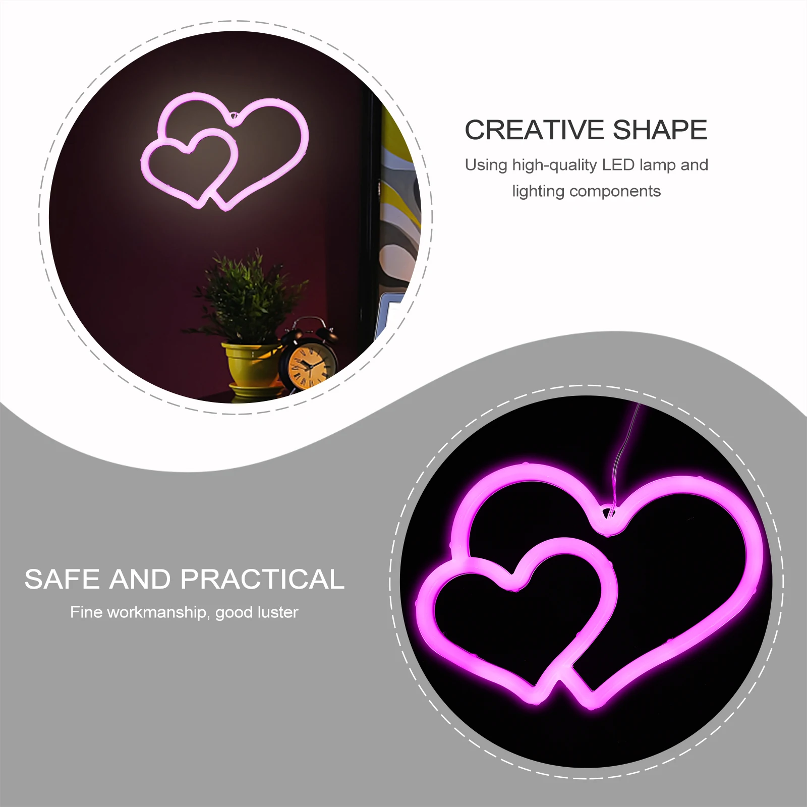 

Neon Style Light Ornament Decor Night LED Sign Decorative Lamp Portable Creative