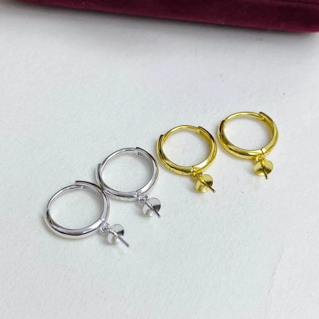 

Оптовая продажа, серьги из стерлингового серебра 925 пробы, фурнитура для крепления, базовые монтажные детали, аксессуар для жемчуга 7-10 мм