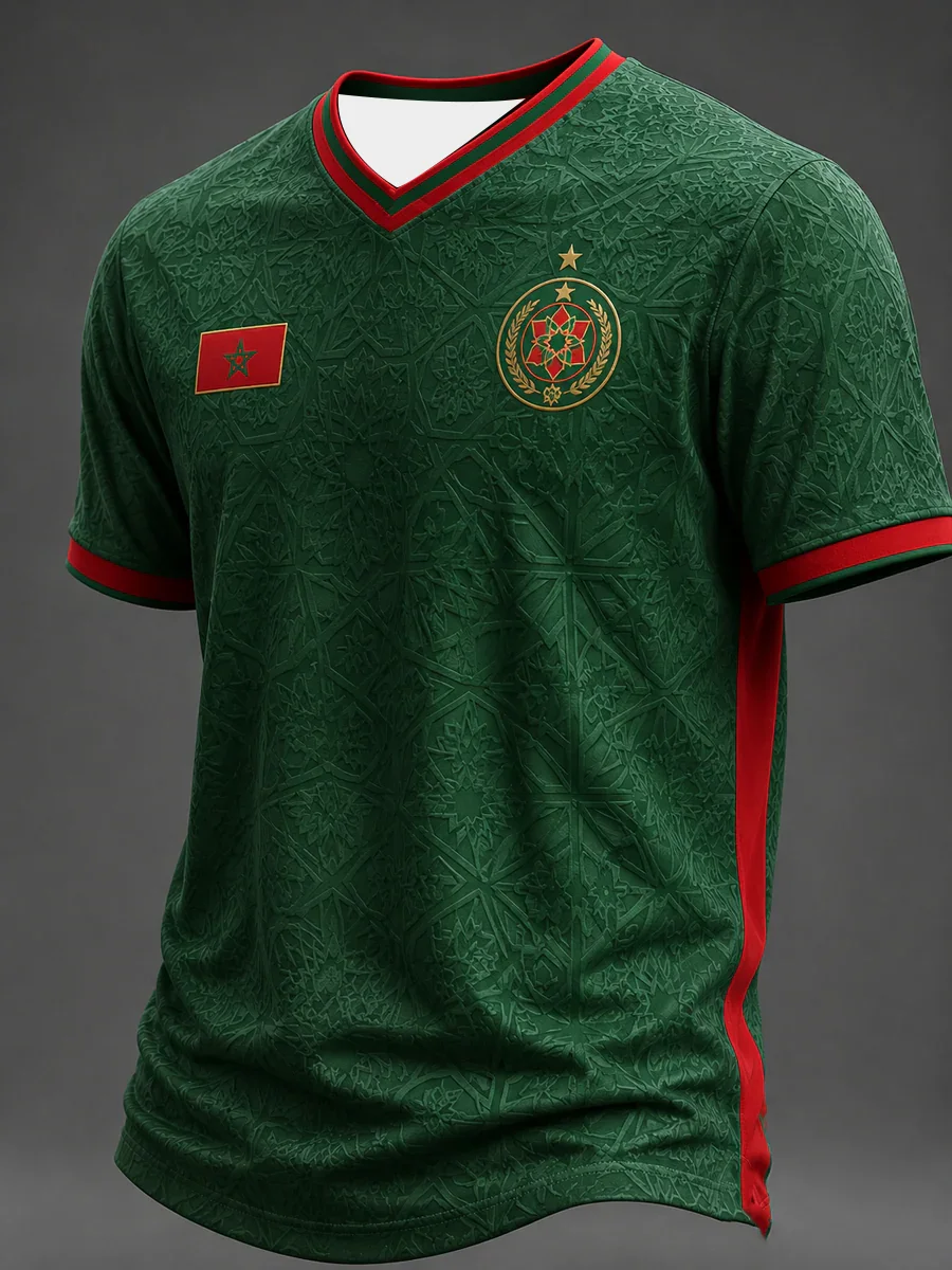 2027 Edition Moroccan Fan Football Training T-shirt - 3D Printed - Fashionable And Comfortable Promoting Clothing