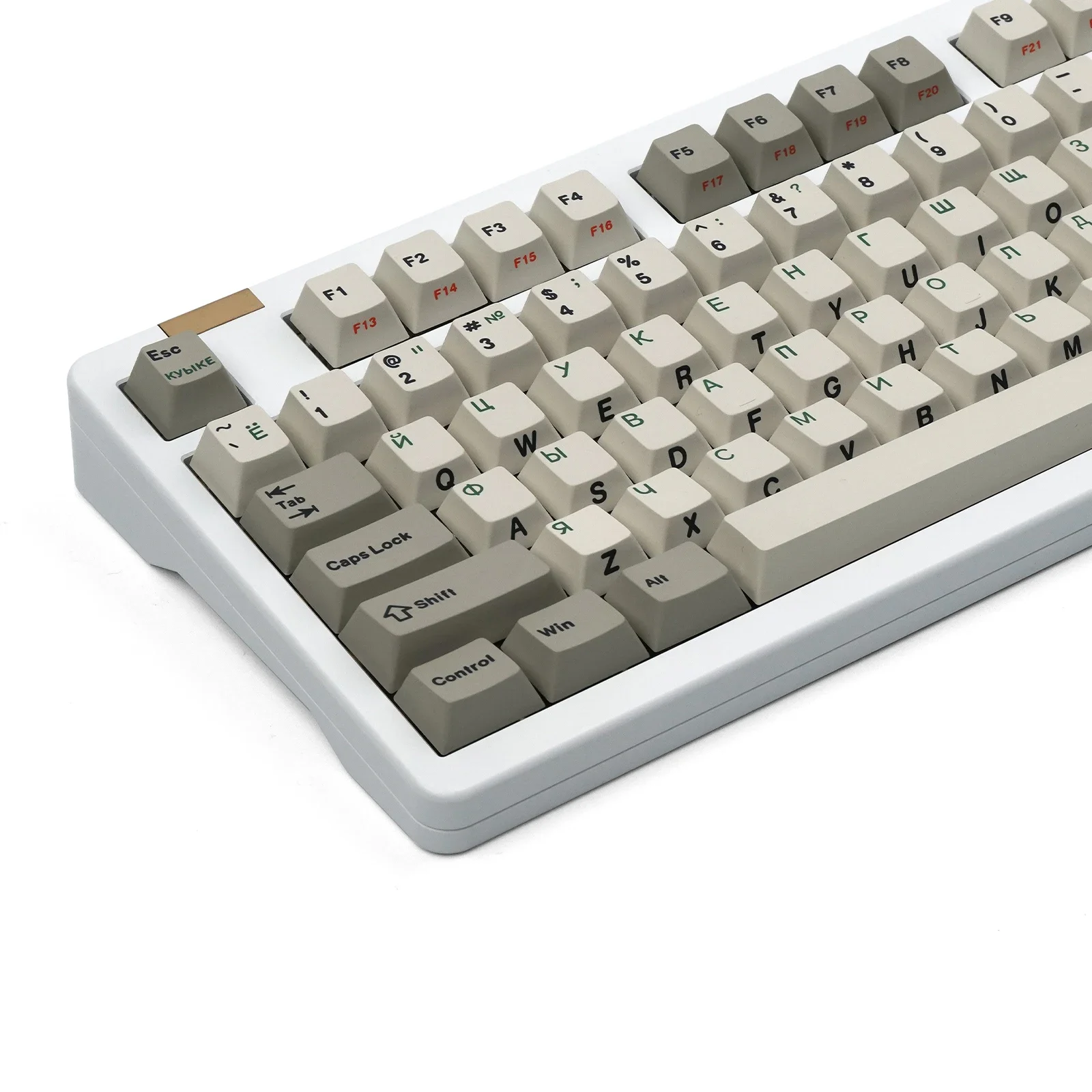 Imagem -05 - Teclas Coreanas Cereja Perfil Teclado Mecânico Inglês Retro Keycap Conjunto 141 Teclas Russo Grego Branco Vintage