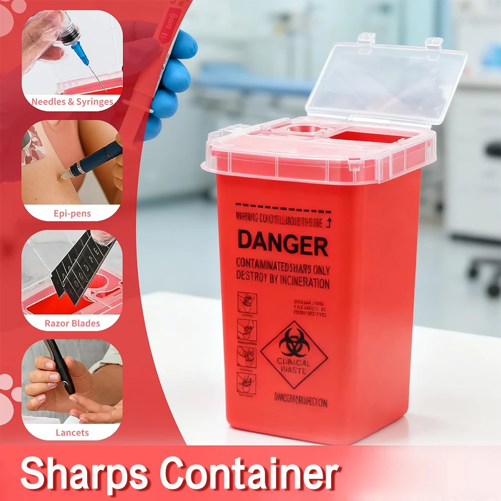 Tattoo Sharps Container Needle Disposal Containers Syringe Disposal Small Container for Travel Professional Sharp Waste Disposal