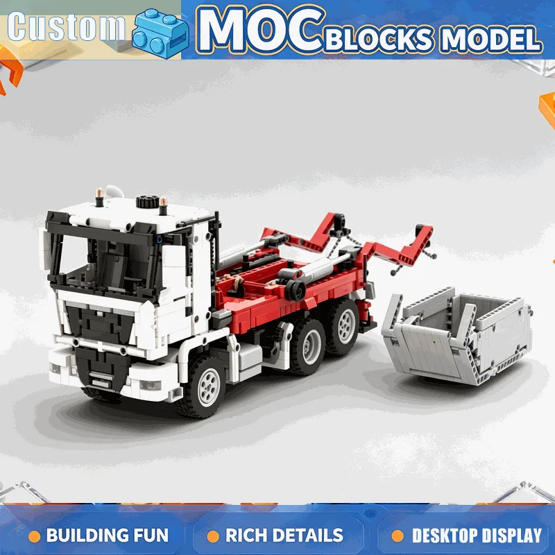 1290PCS Skip Loader Truck Scale 1:21 Building Blocks RC Construction Vehicle DIY Creative Assembly Technology Toy Popular Gift