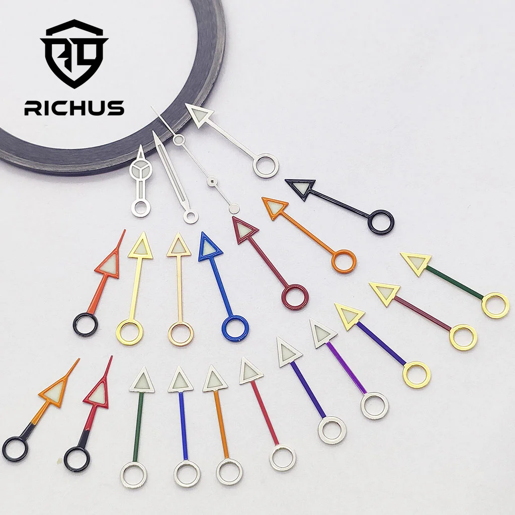 RICHUS GMT Watch Hands Blue Green Luminous Fit NH34 Automatic Movement GMT Watch Hands Watch Accessories