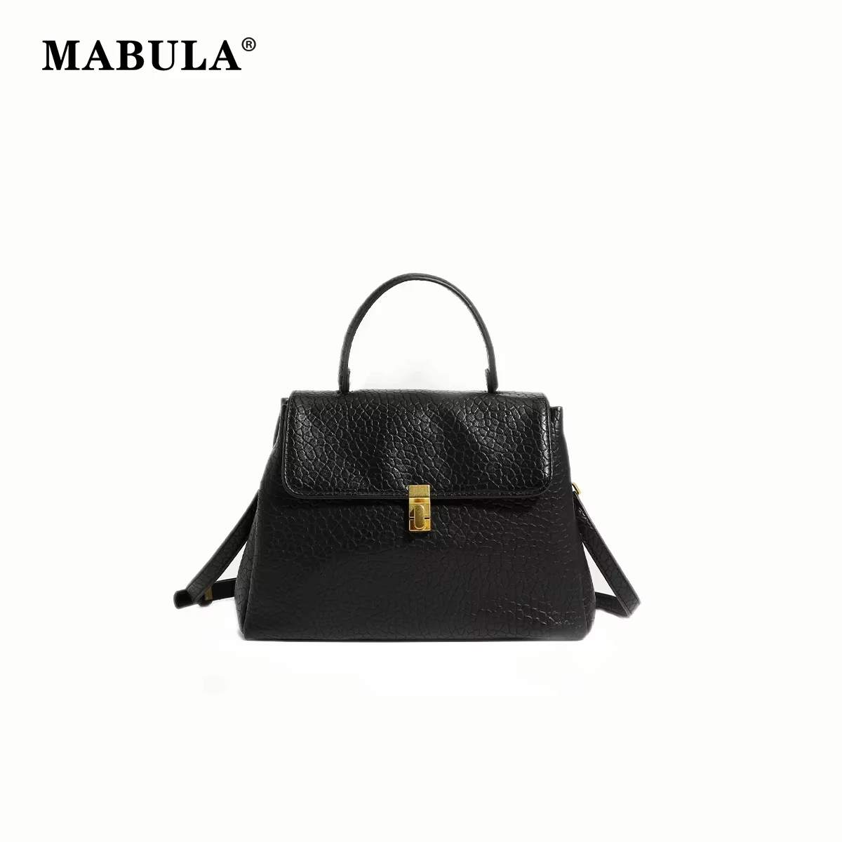 

MABULA Women's Retro PU Leather Top Handle Phone Purse Black Crocodile Simple Casual Lady Commuter Clutch Fashion Crossbody Bag