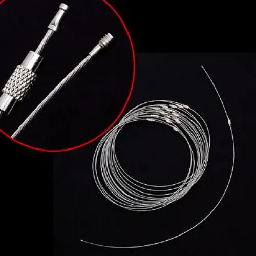 Phenovo luzem 20 sztuk srebrny Tone śruba zamek zapięcie drut naszyjnik kołnierz Choker modna biżuteria ustalenia długość 460mm