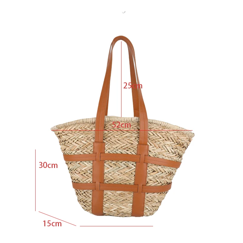 2024 New Designer Straw Bag Bohemian Beach Shoulder Bag Fashion Handmade Wove Bag Handbag Large Capacity Raffia Tote Bag Travel