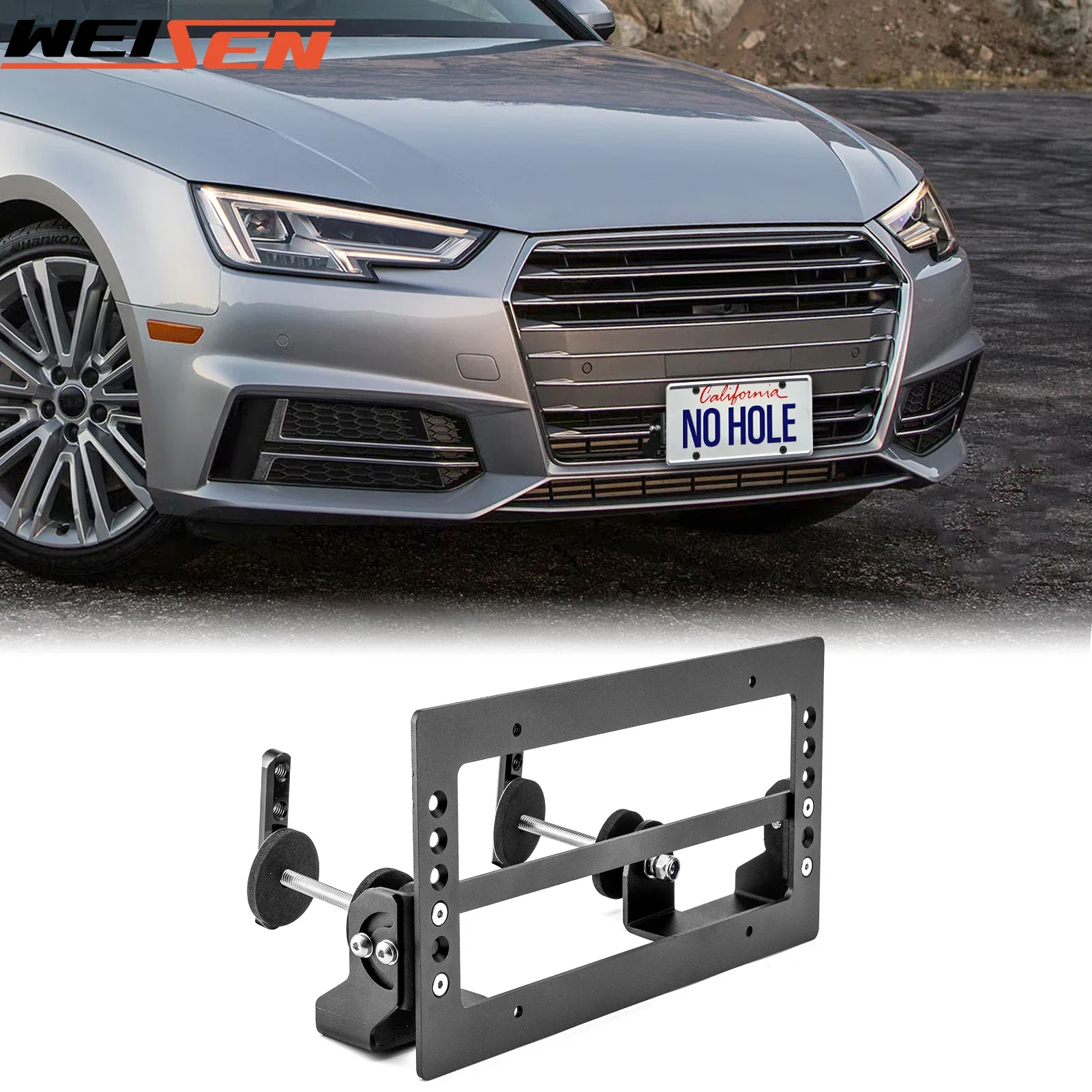 

For Audi Q4 Q3 A3 S3 RS 3 A4 S4 A5 S5 RS 5 A6 S6 RS 6 A7 S7 RS 7 TT TTS R8 Car Grille License Plate Holder Mount Bracket Kit