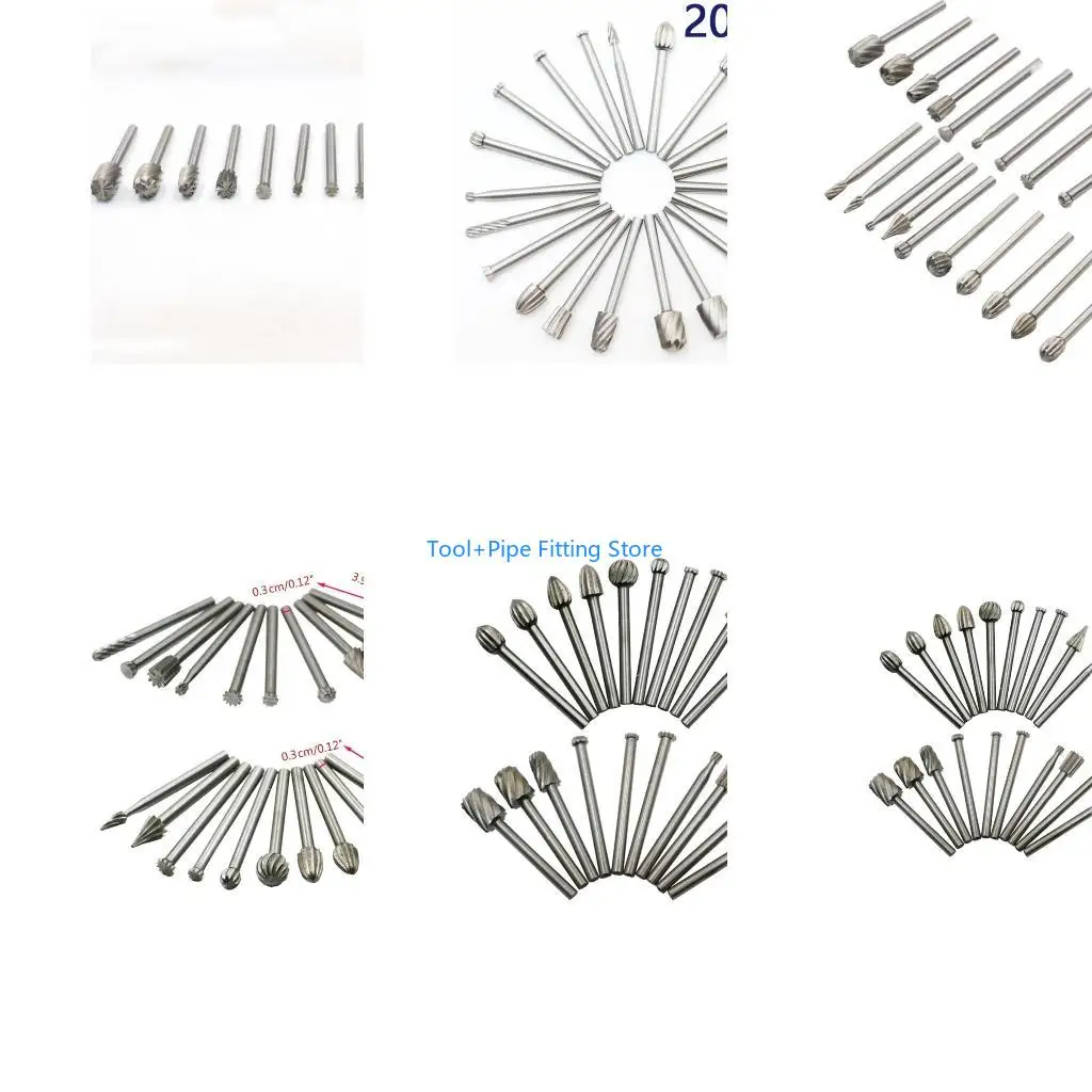 

F92B Rotary Burr Assorted 39mm Rotary Point Burr Die Grinder Bit 3mm Shank