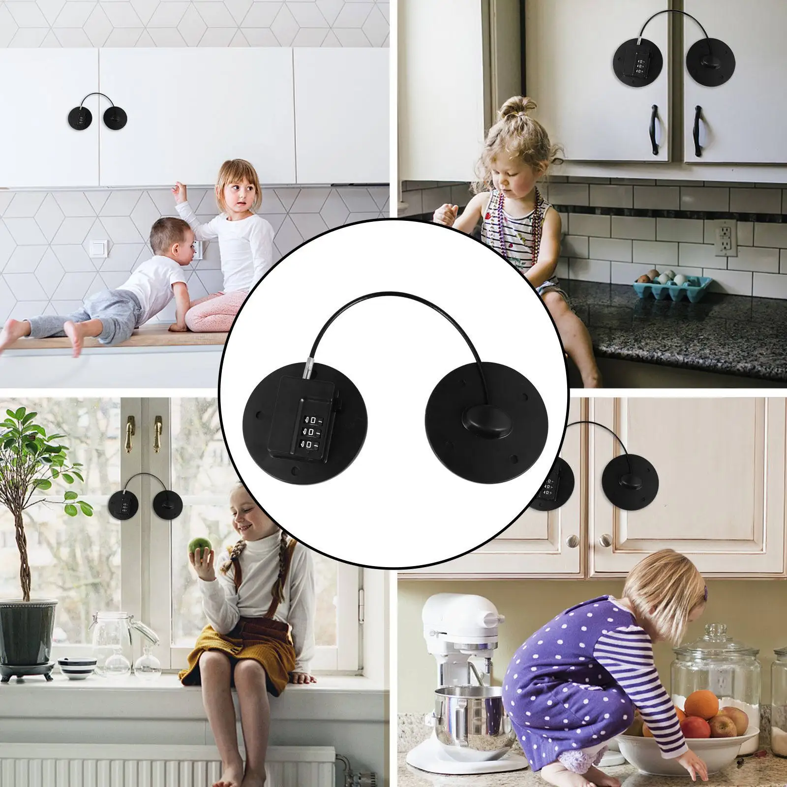 Baby Safety Locks Plastic Cabinet Drawer Fridge Door Toilet Lid Washing Machine Anti-Pinch Latch for Home Childproofing