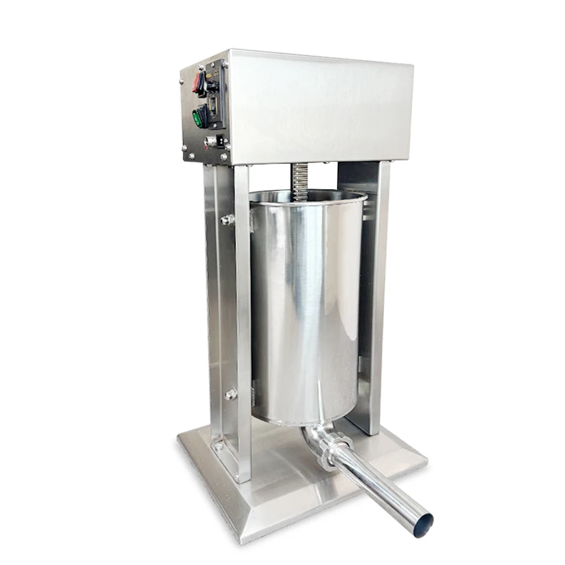 JINKUN آلة حشو السجق الكهربائية سعة 15L مكنسة من الفولاذ المقاوم للصدأ آلة تعبئة السجق منفذ المصنع