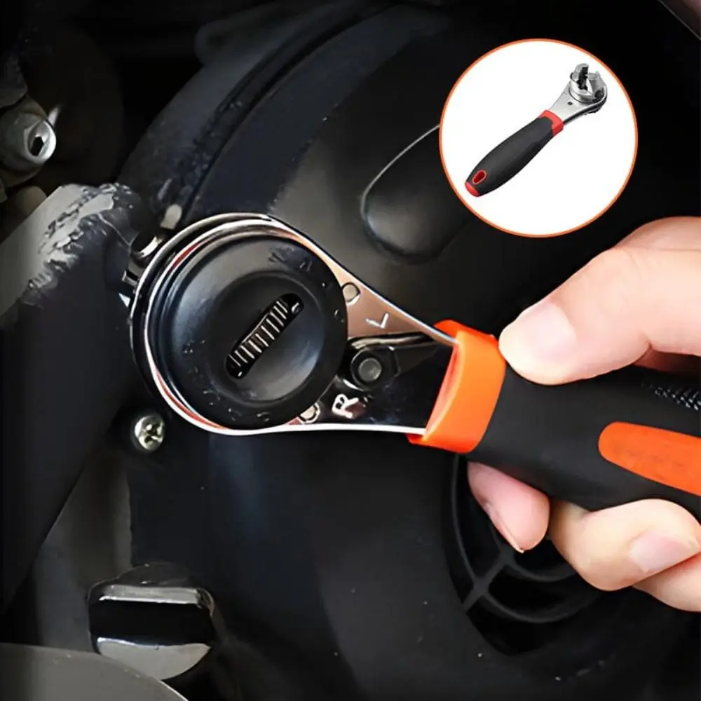 

Chromium Molybdenum Steel Adjustable Ratchet Wrench Adjustable Multi-function Tool Universal Auto Repair Wrench Large Torque