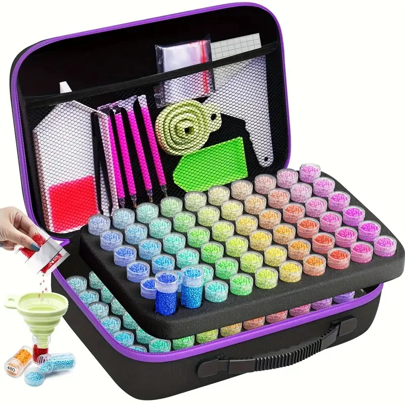 

Slot bead storage diamond painting storage box gift, 5D diamond art accessories and tool kit