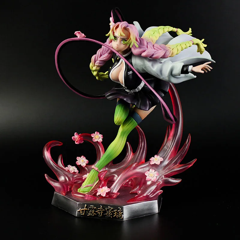 

22cm Anime Demon Slayer Kanroji Mitsuri Figure Kimetsu No Yaiba High Quality Model With Base Teens Ornamental Toys