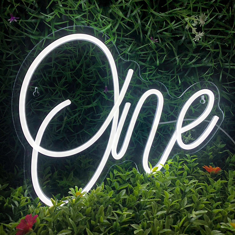 رقم واحد حرف النيون مصباح ليد غرفة الديكور حفلة عيد ميلاد ديكور النيون USB بالطاقة جدار الفن شعار للمنزل الطرف #2