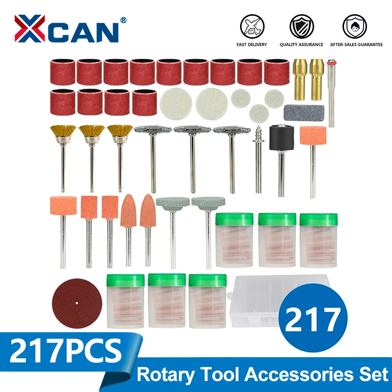 XCAN Rotary Tool Accessories Kit Sanding Band, Sandpaper,Metal Cutting Saw Blade,Drill Chuck for Dremel Rotary Tool