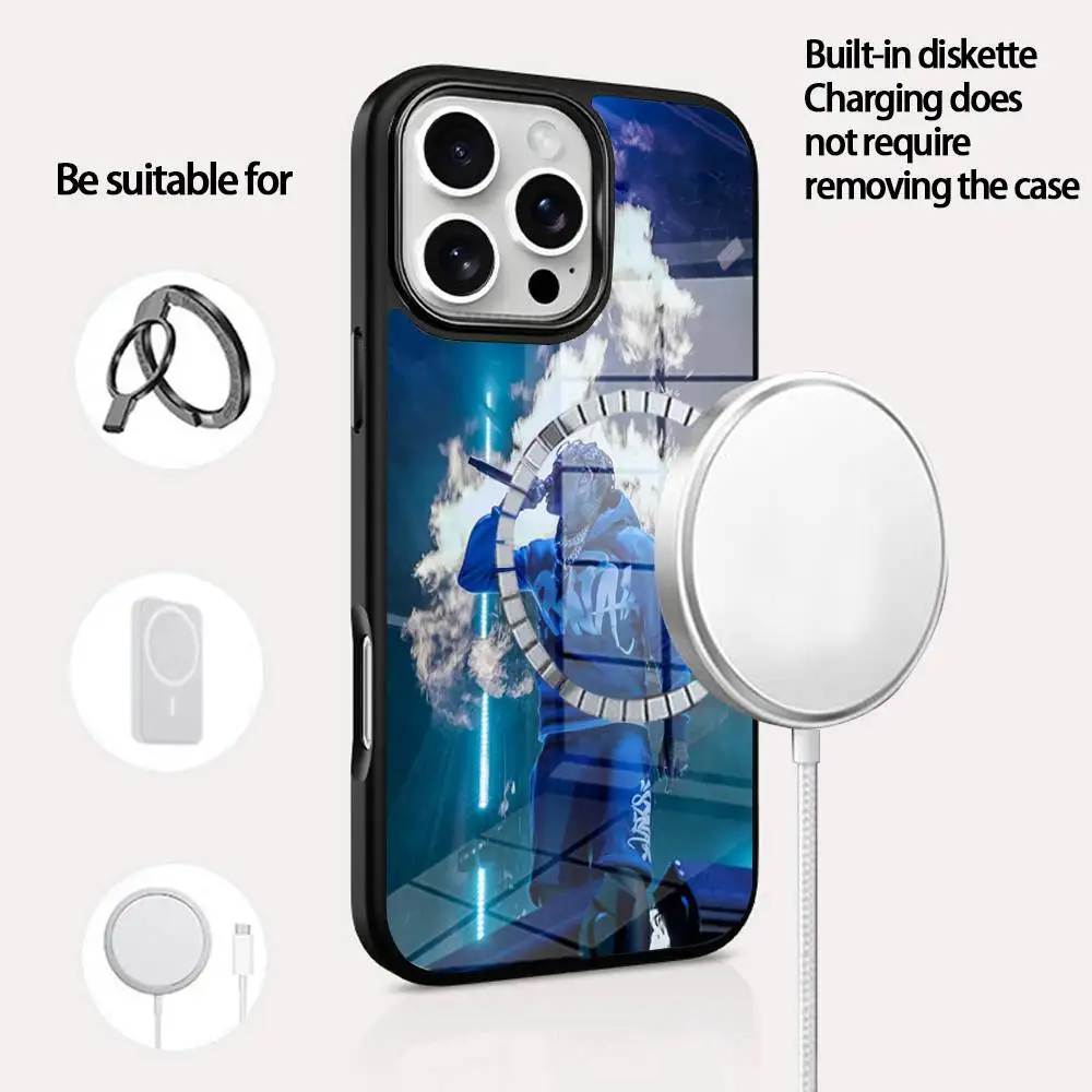 

Central Cee Phone Case For IPhone 16 15 14 13 12 11 Pro Max Plus Mini Magsafe Mirror Wireless Magnetic Cover