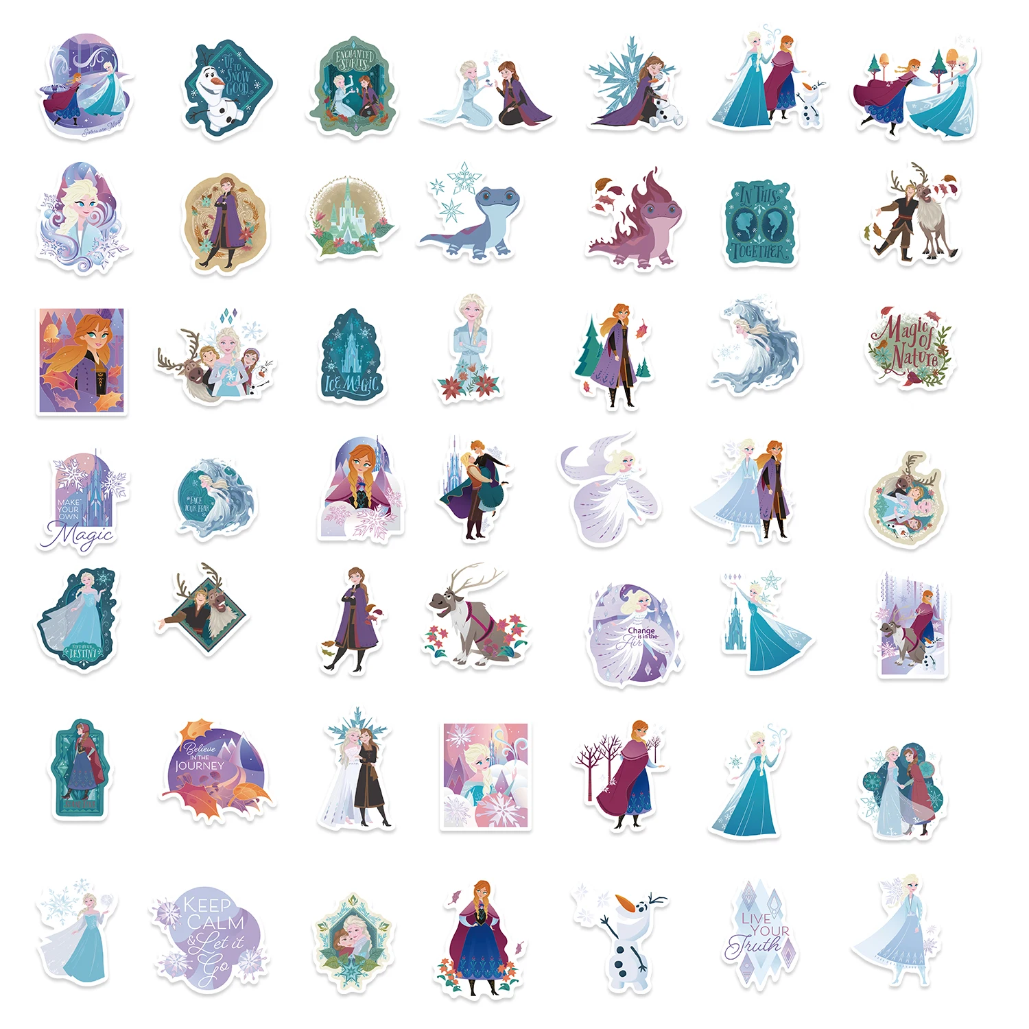 50pcs Kawaii Disney Frozen Anime Stickers Cute Anna Elsa Cartoon Sticker Phone Notebook Luggage Graffiti Decals Girls Toys