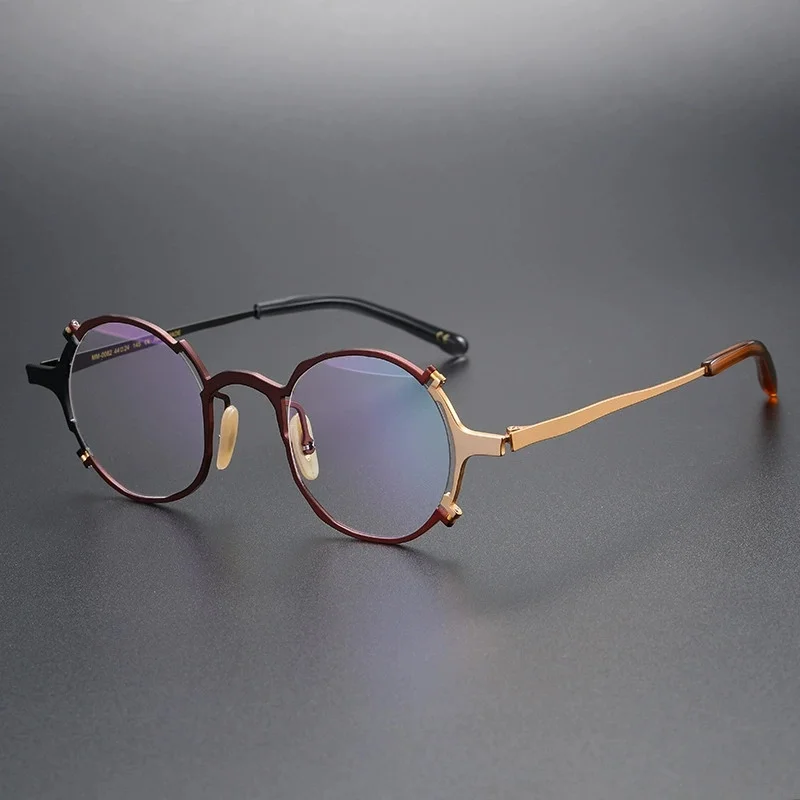 Belight Optical Japan Asimmetry Design Steam Punk Design Occhiali da vista retrò in titanio con montatura per occhiali MM0083