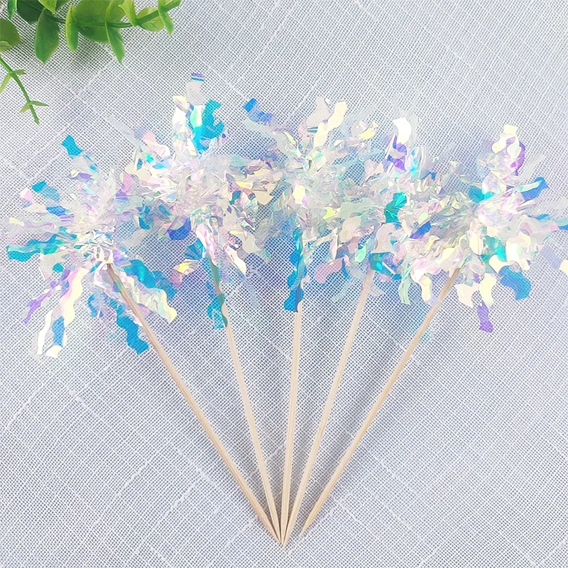 Colorful Firework Birthday Cake Topper Wedding Cake Flags Baby Shower Party Home Cake Baking Decor Supplies Wholesale DIY