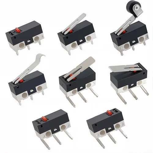 Imagen 2 del producto 20 piezas Mini Micro interruptor de límite C NO NC 3 pines terminales PCB SPDT 1A 125V palanca de arco de rodillo acción rápida Push Micro interruptores de ratón