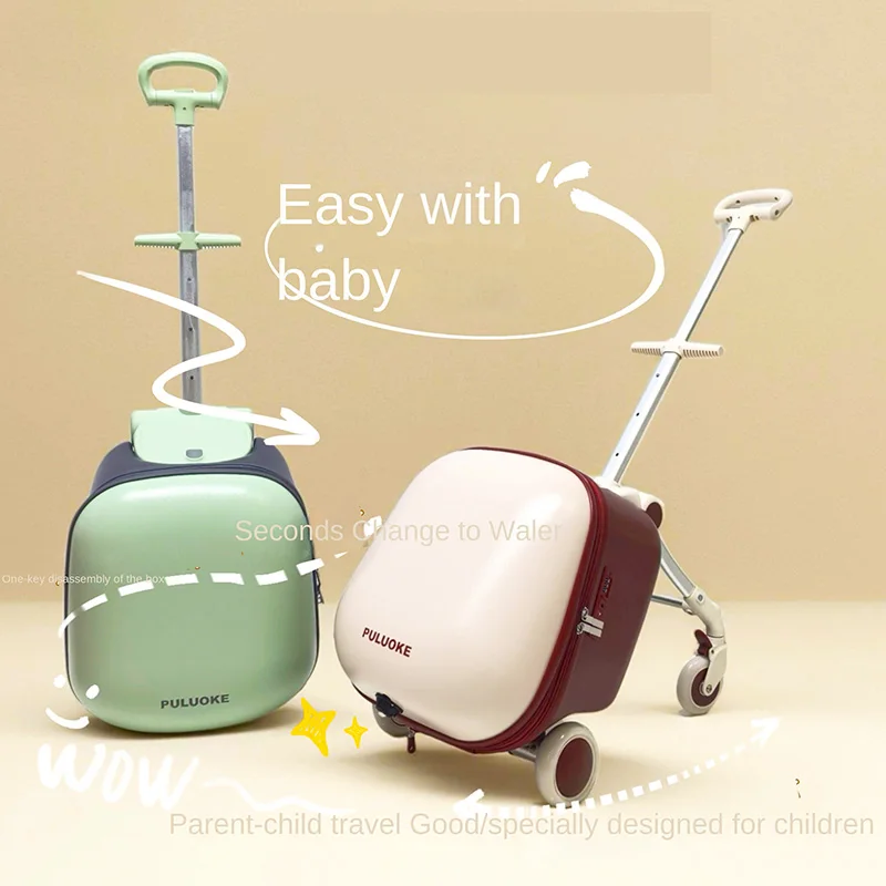 

Kid's Luggage 20inch carrier Ride on Luggage 2-in-1 Detachable Trolley Pushchair Travel Suitcase 2025 New suitcase for children