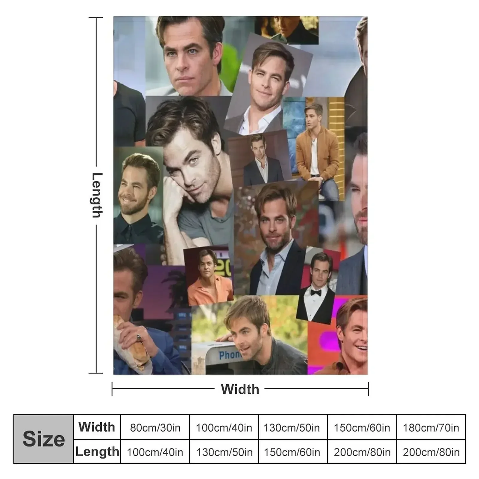 Chris Pine collage Throw Blanket Decorative Sofa funny gift Blankets For Sofas Sofa Quilt For Sofa Thin Flannels Blankets