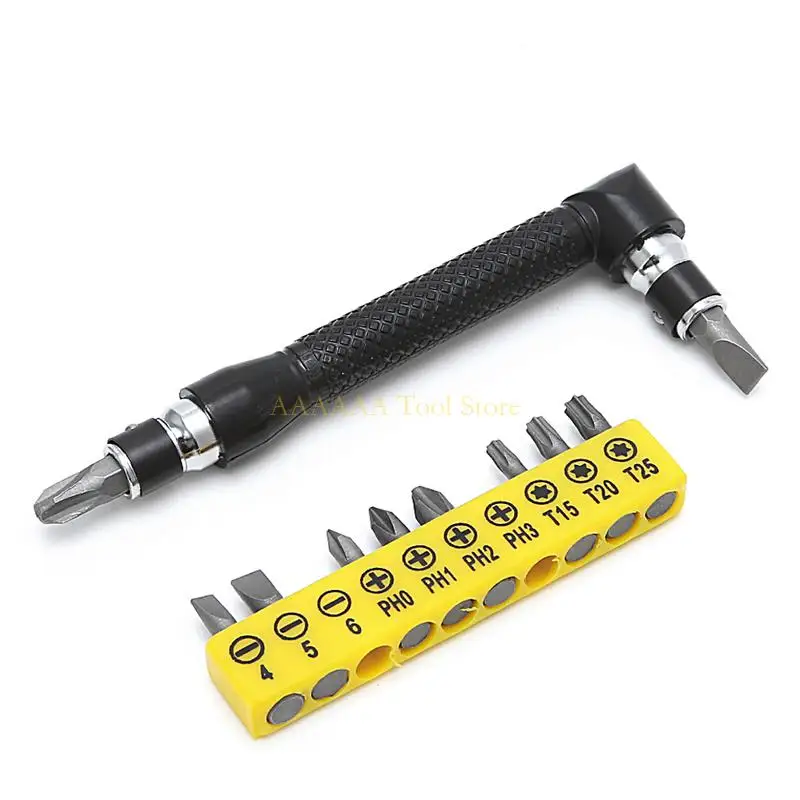 A2BE 10 in 1 Socket Screwdriver L-shaped for Head Twin Wrench Driver Torx Flat