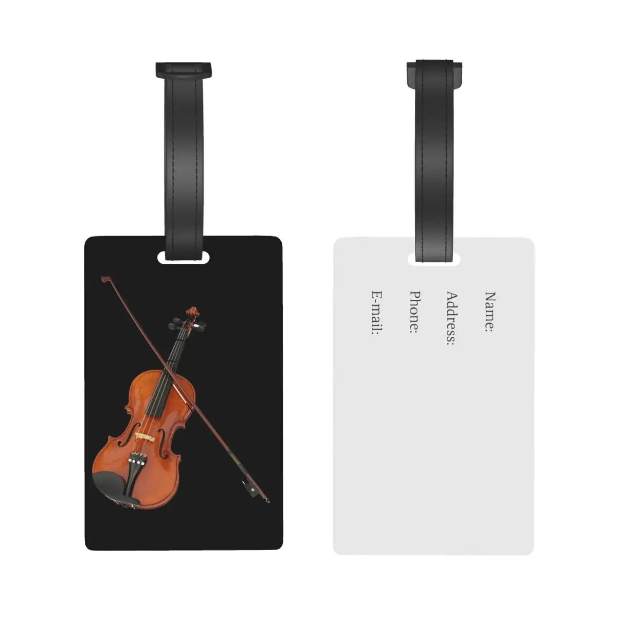 Classic Violin Luggage Tags Suitcase Accessories Travel PVC Cute Baggage Boarding Tag Portable Label Holder ID Name Address