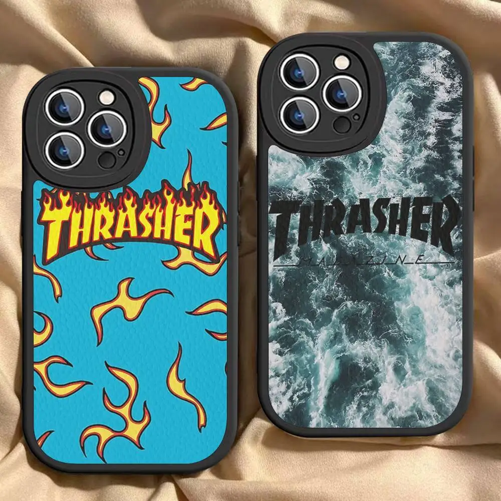 Чехол для телефона с логотипом T-ThrasherS для IPhone 11, 12, 13, 14, 15, 16 Pro Max Mini Plus, мягкий кожаный чехол Чехол для телефона с логотипом T-ThrasherS для IPhone 11, 12, 13, 14, 15, 16 Pro Max Mini Plus, мягкий кожаный чехол