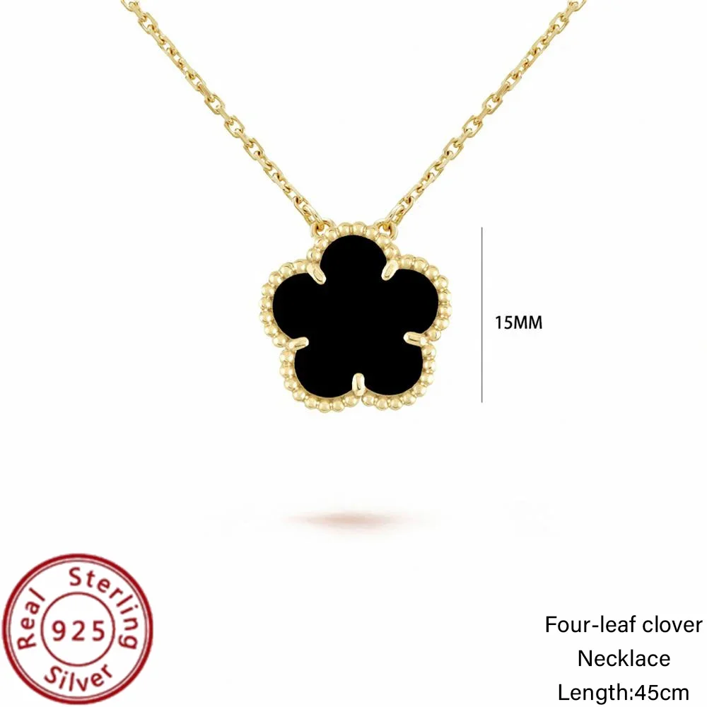 2024 Vogue S925 Sterling Silver Van Cleef Single Flower Necklace, Premium Chic, Elevates Glamour, Affordable Luxury