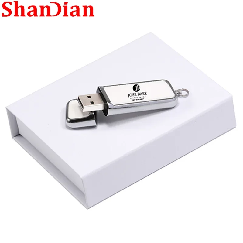 สีพิมพ์โลโก้หนัง64GB แฟลชไดรฟ์งานแต่งงานของขวัญ32GB USB 2.0กล่องไดรฟ์ปากกา16GB ความจุ Memory Stick 8GB U Disk