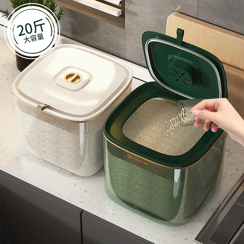 

LMM rice bucket household 10kg insect-proof moisture-proof sealed bucket rice box flour storage tank