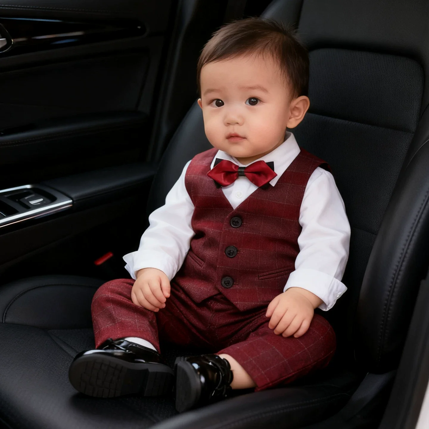 

Spring Summer Kids Plaid Vest Set Children's Weddings Birthday Outfit Boys Formal Occasions Performance Costume