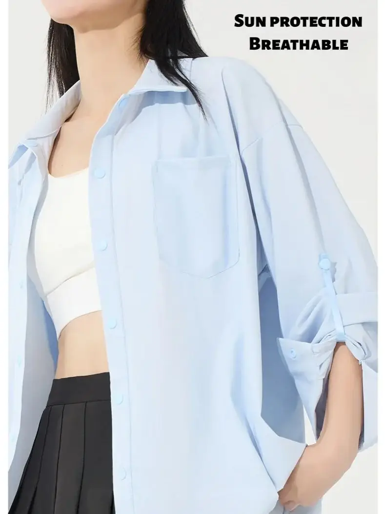 

Women's Summer Top Long-sleeved Shirt Sun Protection Clothing Lightweight UV Protection Breathable