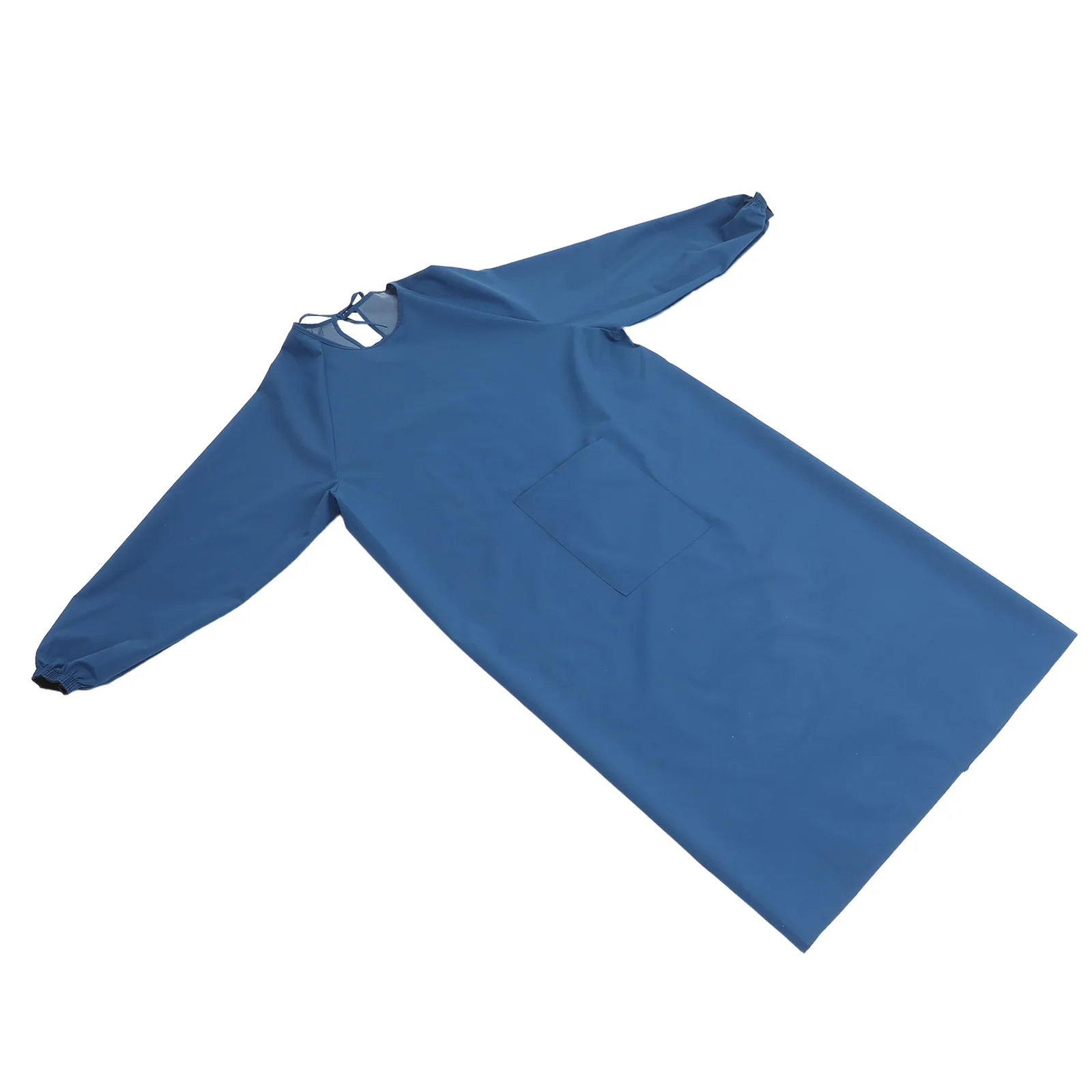 Waterproof Apron Sky-Blue Long Sleeve Smock Overalls Work Apron Pockets Oilproof Kitchen Dishwashing Cleaning Professional