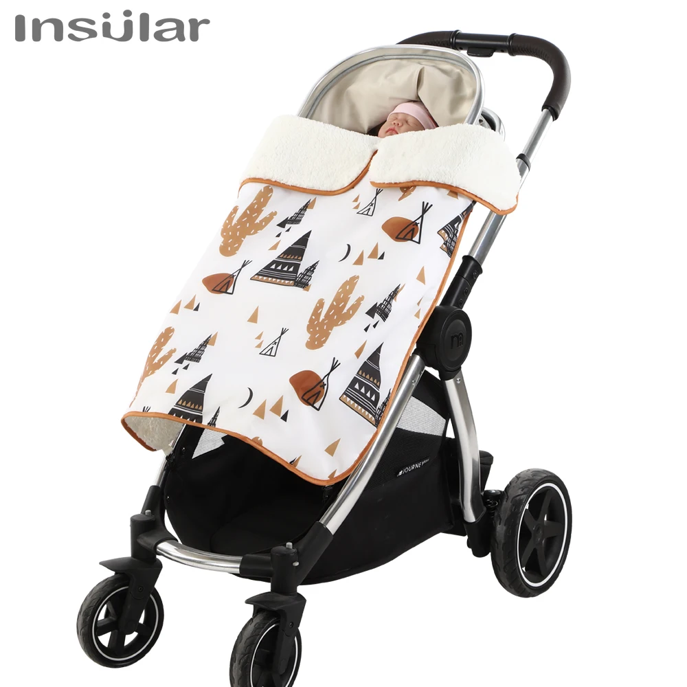 Winter Windproof Warm Baby Stroller Sleeping Bag Waterproof Flannel Swaddle Knit Wraps Blanket Pram Pushchair Blankets 85*64cm