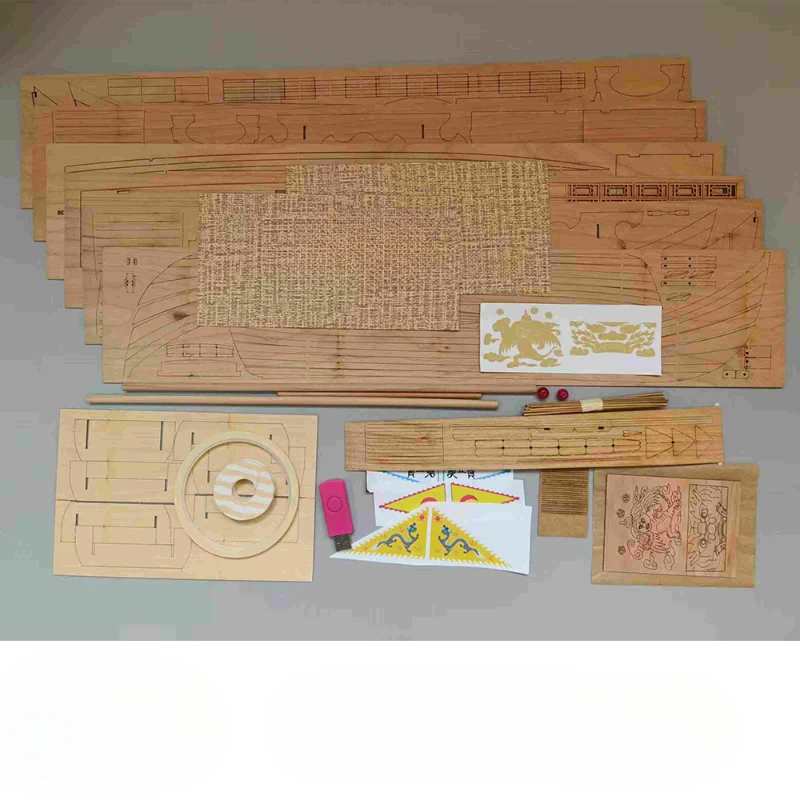 1/40 Segelboot aus Holz, Modell Caoyun, offizielles Boot, Kirschholzblock, Segelboot, DIY-Montagesatz