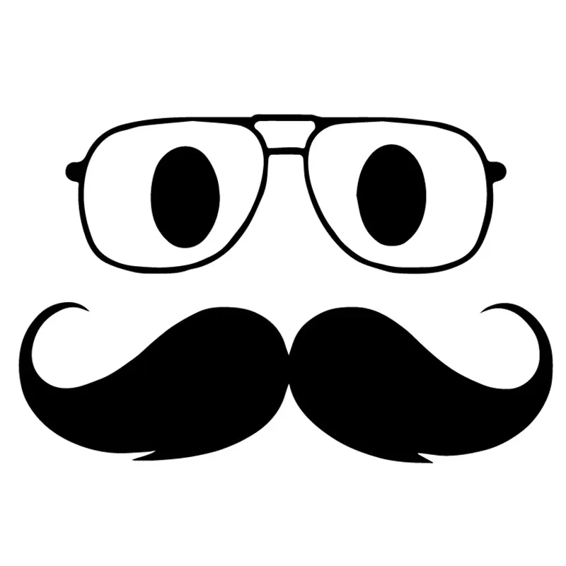 

15*9.5 cm handsome beard glasses art design styling window bumper motorcycle accessories decorative vinyl car stickers