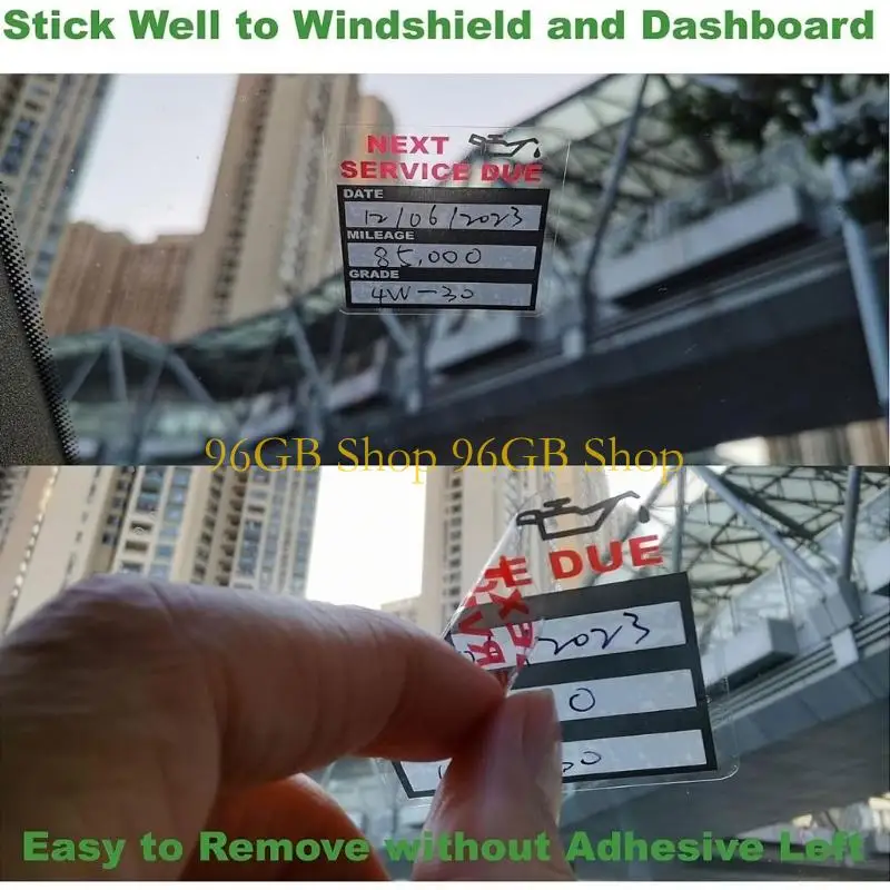 96GB 6Pcs Oil Change Tracking Stickers Vehicle Service Record Stickers Set for Cars Washable Strong Static Decals