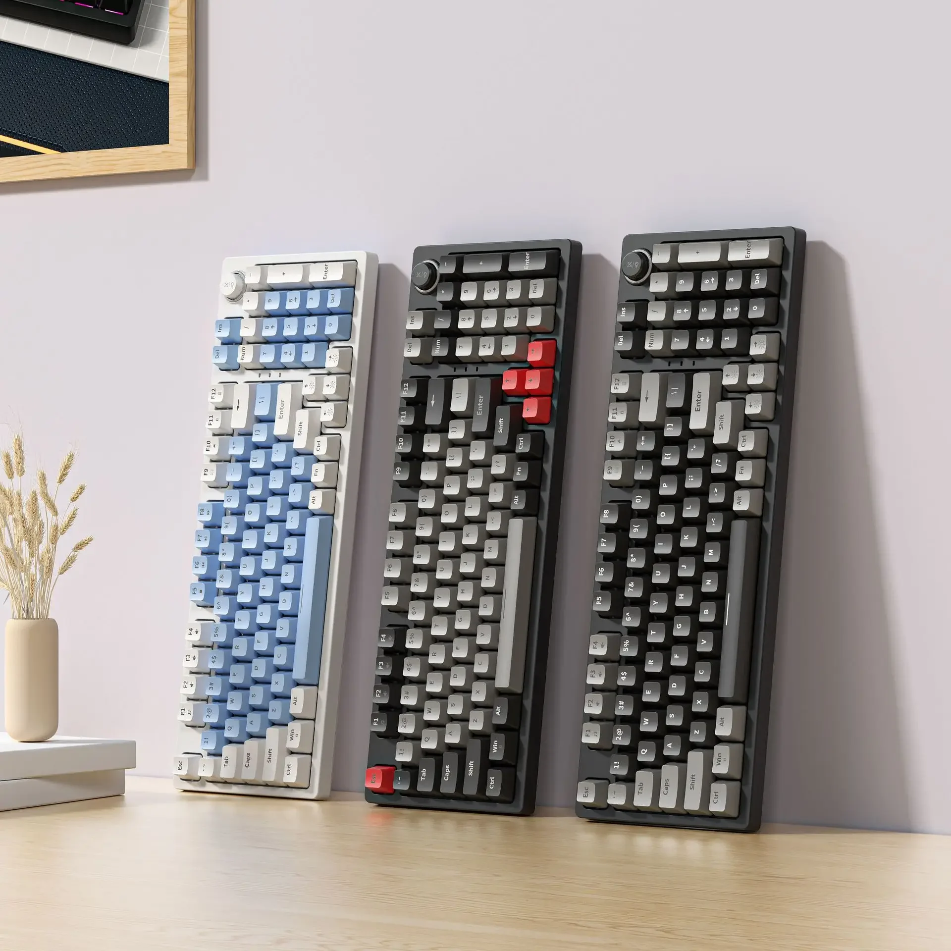 

for OEM 98 Key RGB Light Control Knob Aula Computer Clavier Teclado Gamer Mechanical Keyboard