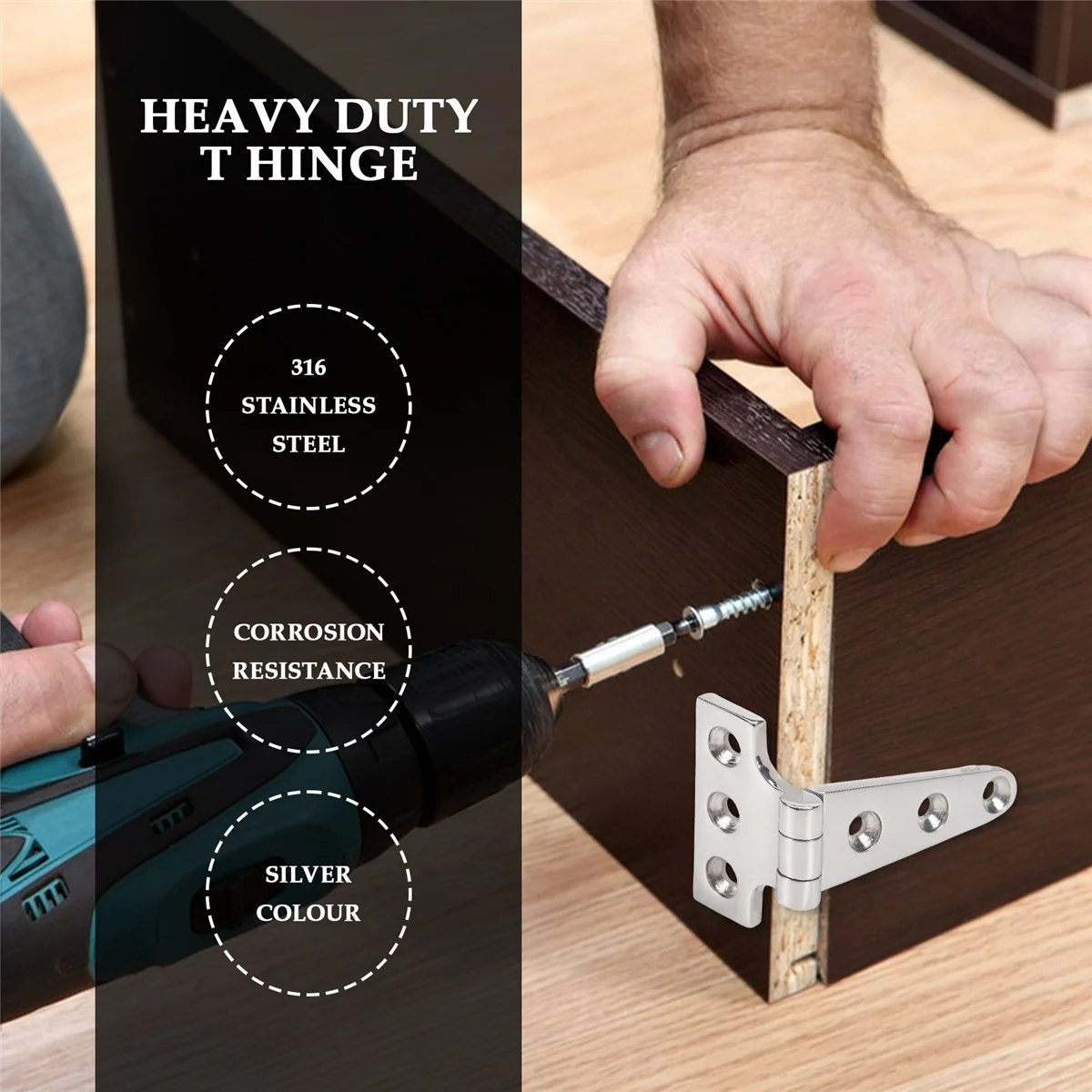 Bisagra en T de alta resistencia, bisagra de fundición de grado marino de acero inoxidable 316, bisagra de escotilla para puerta, barco, 2 uds.