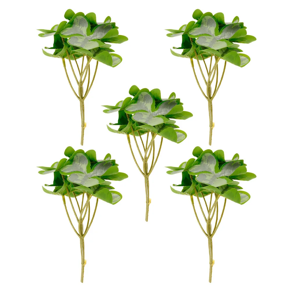 

5Pcs Artificial Shamrock Stems Lifelike Green Plant Picks Table Decorations Home Office Centerpieces Simulation Fake Shamrock