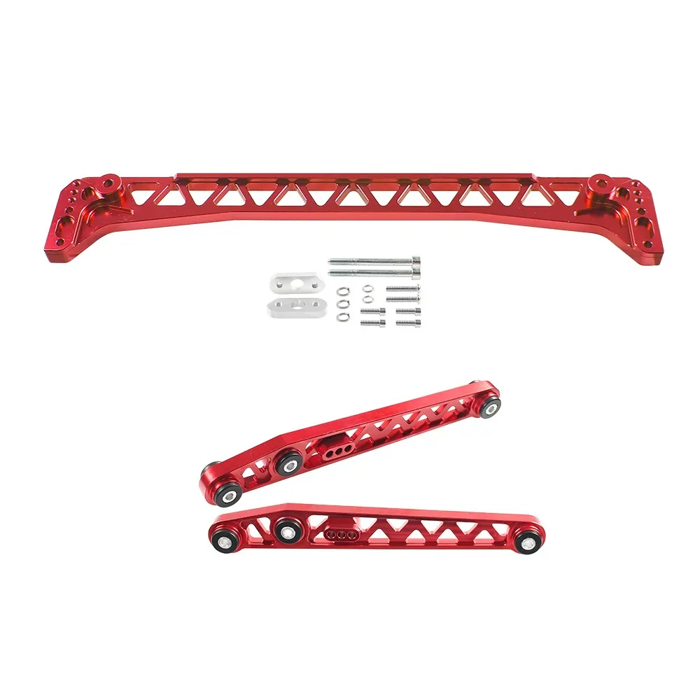 2 pcs Lengan Kontrol Bawah Belakang LCA Billet Aluminium dengan 1 pcs Penyangga Subframe untuk Honda Civic EK 1996-2000