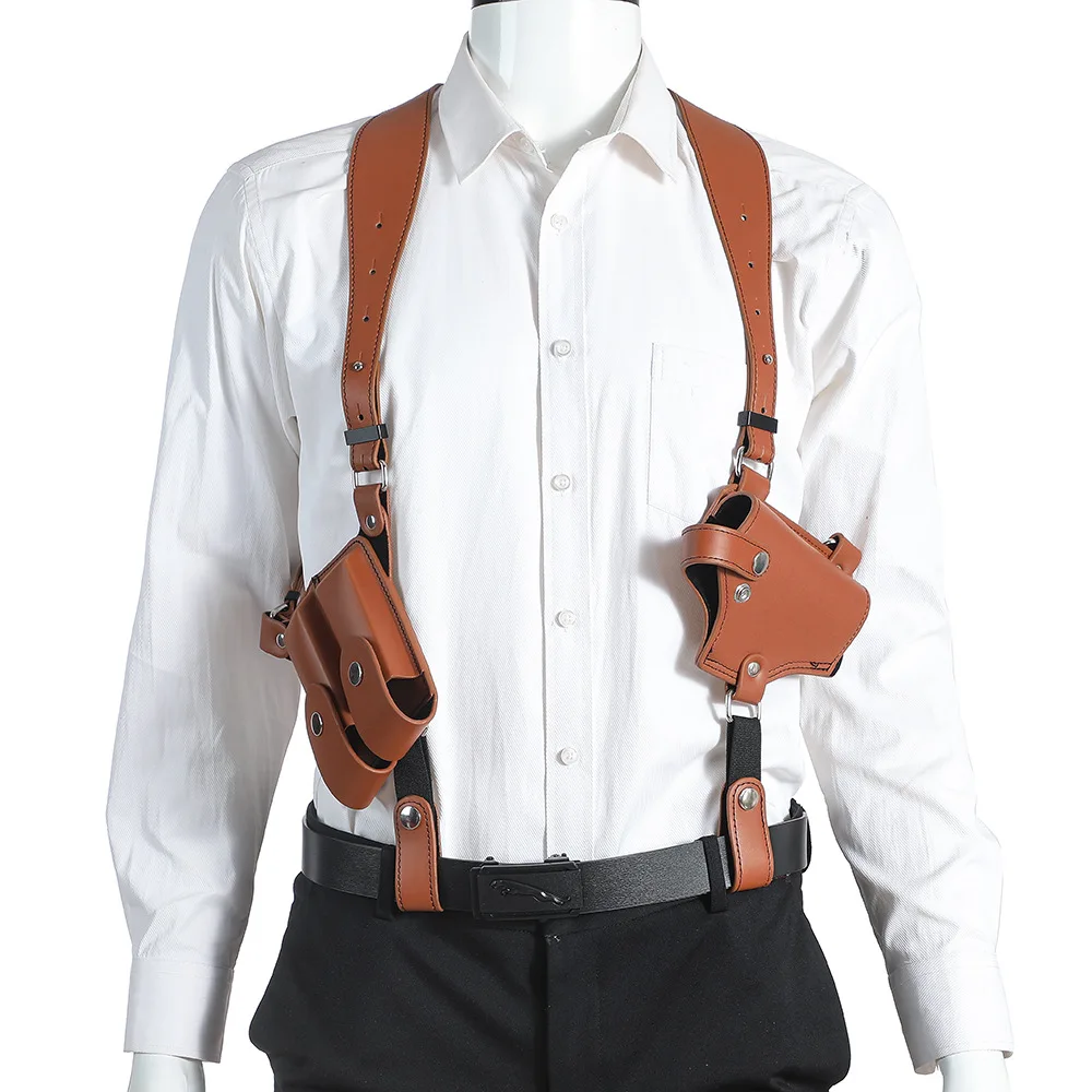 Étui tactique en PU, double épaule, sous les bras, sac pour pistolet Invisible 1911, équipement de terrain, équipement de chasse en plein air