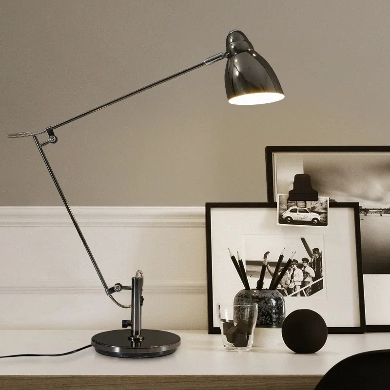 Metal Office Desk Light Swing Arm Industrial Task Computer Table Lamp for Draft Work Study Eye-protecting Flexible Reading Light