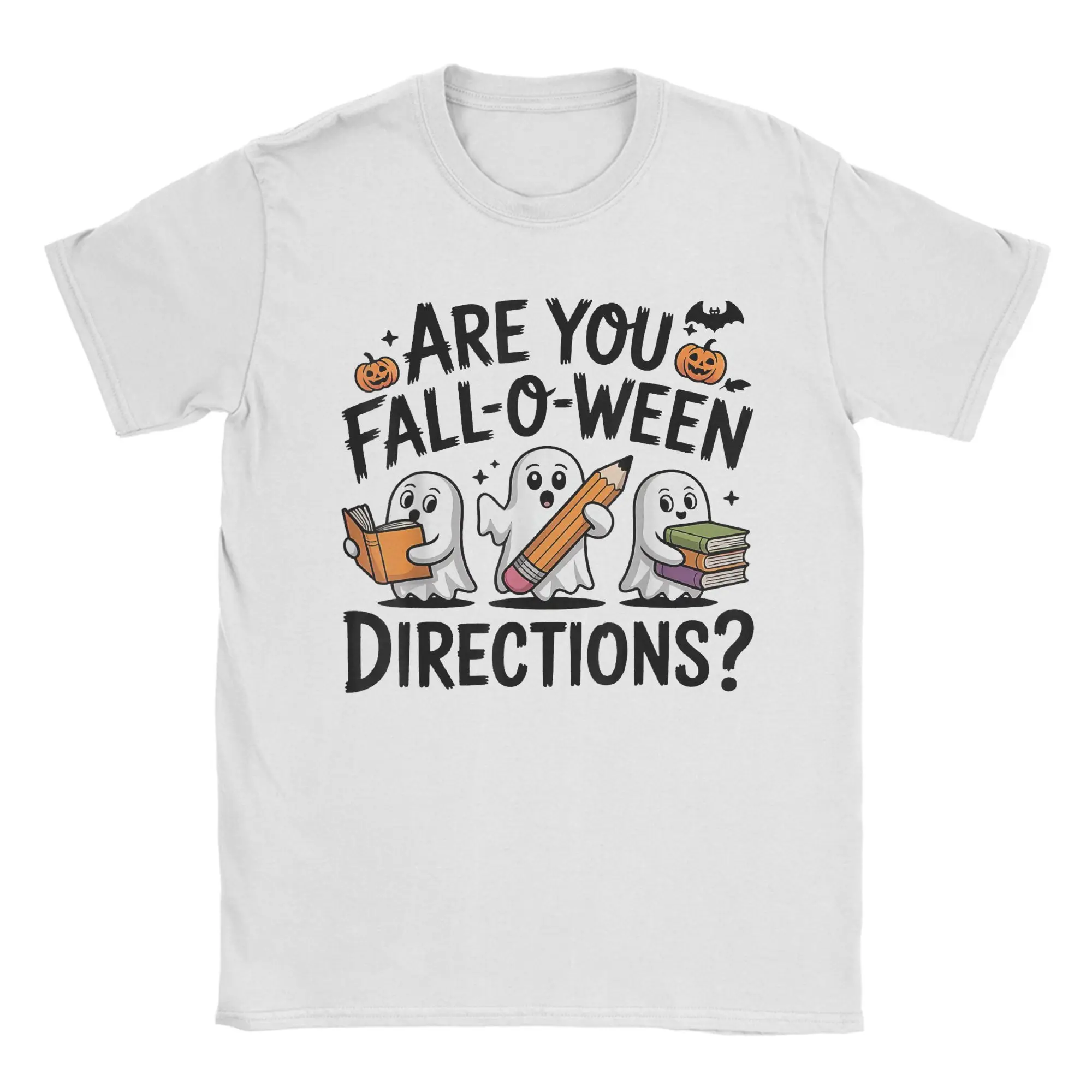 هل أنت تقع أو وين اتجاهات الهالوين المعلم أشباح تي شيرت الصيف الترفيه تي شيرت الرجال القطن س الرقبة المعتاد تيز التي شيرت