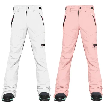 2024 nouveaux pantalons de Ski femmes pantalons salopette coupe-vent imperméable combinaisons de Ski hommes montagne Snowboard randonnée en plein air Ski pantalon ample